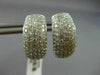 ESTATE LARGE & WIDE 2.59CT DIAMOND 18KT WHITE GOLD 3D MULTI ROW HUGGIE EARRINGS