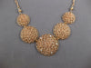 LARGE .30CT DIAMOND 14KT WHITE & ROSE GOLD 3D WOVEN CIRCULAR GRADUATING NECKLACE