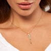 ESTATE 14KT YELLOW GOLD 3D CLASSIC MULTI STAR AND MOON LARIAT LOVE NECKLACE