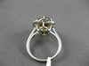 ANTIQUE LARGE 4.08CT DIAMOND & EXTRA FACET CITRINE 14KT WHITE GOLD FLORAL RING