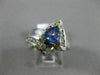 LARGE 1.69CT DIAMOND & AAA TANZANITE 14K 2 TONE GOLD 3D TRILLION ENGAGEMENT RING