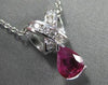 ANTIQUE 1.11CT DIAMOND & RUBY 14K WHITE GOLD PEAR SHAPE PENDANT STUNNING! #18421