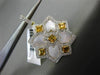 ESTATE LARGE 1.50CT DIAMOND & CITRINE 14K TWO TONE GOLD SQUARE SNOWFLAKE PENDANT