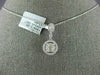 ESTATE .58CT DIAMOND 18KT WHITE GOLD 3D CLASSIC HALO ROUND & BAGUETTE PENDANT