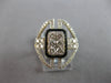 LARGE 1.23CT DIAMOND & ENAMEL 14KT YELLOW 3D GOLD ROUND CLUSTER SQUARE FUN RING