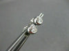 ESTATE .70CT DIAMOND 14K WHITE GOLD SOLITAIRE BEZEL EARRINGS 6mm BEAUTIFUL #9979