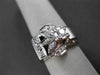 ANTIQUE LARGE .35CT OLD MINE ROUND DIAMOND 14KT WHITE GOLD FLOWER RING #1678