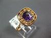 ESTATE .83CT DIAMOND & AAA AMETHYST 18K ROSE GOLD SQUARE CUSHION ETOILE FUN RING