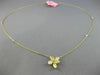 ESTATE GIA 1.57CT WHITE & FANCY YELLOW DIAMOND 18KT YELLOW GOLD FLOWER NECKLACE