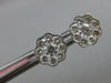 ESTATE LARGE 1.42CT DIAMOND 18KT WHITE GOLD CLUSTER BEZEL FLOWER STUD EARRINGS
