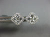 ESTATE .75CT DIAMOND 18KT WHITE GOLD ROUND INVISIBLE 4 LEAF CLOVER STUD EARRINGS