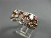 ESTATE WIDE 4.17CT WHITE & PINK DIAMOND 18KT WHITE GOLD CLUSTER ANNIVERSARY RING