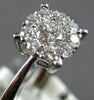 ESTATE .34CT DIAMOND 18KT WHITE GOLD ROUND 3D CLUSTER INVISIBLE ENGANGEMENT RING