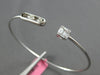 .30CT DIAMOND 18KT WHITE GOLD ROUND & BAGUETTE SQUARE FLORAL FUN BANGLE BRACELET