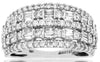 WIDE 1.25CT DIAMOND 14KT WHITE GOLD ROUND & BAGUETTE MULTI ROW ANNIVERSARY RING