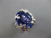 EXTRA LARGE 22.9CT DIAMOND & AAA TANZANITE 18K WHITE GOLD OVAL MULTI FLOWER RING
