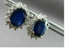 ESTATE 3.19CT DIAMOND & AAA SAPPHIRE 14KT WHITE GOLD DIANA CLUSTER EARRING #1124