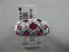 ESTATE WIDE 2.05CT DIAMOND & RUBY 14KT WHITE GOLD CRISS CROSS WOVEN ETOILE RING