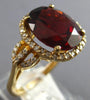 LARGE 5.10CT DIAMOND & AAA GARNET 14KT YELLOW GOLD OVAL & ROUND FRIENDSHIP RING