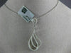 ESTATE LARGE .66CT DIAMOND 18KT WHITE GOLD 3D CLASSIC TEAR DROP FLOATING PENDANT