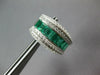 LARGE 4.14CT DIAMOND & AAA EMERALD 18KT WHITE GOLD 3D CLIP ON HANGING EARRINGS