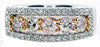 WIDE 1.33CT WHITE & PINK DIAMOND 18K WHITE ROSE GOLD FIVE STONE ANNIVERSARY RING