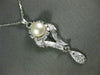 ANTIQUE .50CT OLD MINE DIAMOND AAA SOUTH SEA PEARL 14K WHITE GOLD PENDANT #21893
