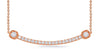 ESTATE .28CT DIAMOND 14KT ROSE GOLD 3D CLASSIC DOUBLE SQUARE BAR NECKLACE