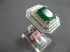 GIA EXTRA LARGE 5.86CT DIAMOND & AAA EMERALD 18KT 2 TONE GOLD 3D ENGAGEMENT RING