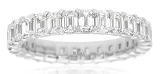 3.0CT DIAMOND 14KT WHITE GOLD EMERALD CUT SHARED PRONG ETERNITY ANNIVERSARY RING