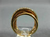 ESTATE WIDE 1.03CT DIAMOND 14KT ROSE GOLD 3D CLASSIC MULTI ROW ANNIVERSARY RING