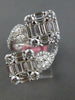 LARGE 3.47CT DIAMOND 18K WHITE GOLD MULTI SHAPE INVISIBLE HEART CRISS CROSS RING