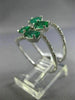 ESTATE LARGE 2.21CT DIAMOND & AAA EMERALD 14KT WHITE GOLD CLASSIC MULTI ROW RING