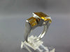 LARGE 5.0CT AAA YELLOW TOPAZ 14K WHITE GOLD CUSHION & EMERALD CUT BEZEL FUN RING