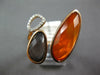 ESTATE .07CT DIAMOND & AAA ORANGE AGATE & GREY QUARTZ 14KT ROSE GOLD 3D FUN RING