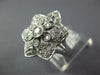 ESTATE LARGE .70CT DIAMOND 14KT WHITE GOLD CLASSIC FLOWER STAR OF DAVID FUN RING