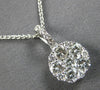LARGE .91CT DIAMOND 18KT WHITE GOLD 3D ROUND INVISIBLE CIRCULAR FLOATING PENDANT