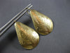 LARGE 14KT YELLOW GOLD TEAR DROP FLORAL HAND ETCHED FUN HANGING EARRINGS #28300