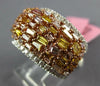 WIDE 2.14CT WHITE CANARY & PINK DIAMOND 18K WHITE & ROSE GOLD ANNIVERSARY RING