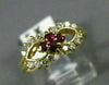 ANTIQUE .50CT DIAMOND & AAA RUBY 14KT YELLOW GOLD LOVE KNOT FILIGREE RING #21314