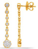 ESTATE .72CT DIAMOND 14K YELLOW GOLD FLOWER BY THE YARD JOURNEY HANGING EARRINGS