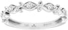 ESTATE .20CT DIAMOND 14KT WHITE GOLD ROUND FILIGREE MULTI LEAF ANNIVERSARY RING