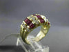 ESTATE 3.35CT ROUND DIAMOND & AAA BAGUETTE RUBY 14KT YELLOW GOLD ENGAGEMENT RING
