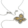 ESTATE .44CT DIAMOND 18KT WHITE AND YELLOW GOLD CLASSIC BUTTERFLY LOVE NECKLACE