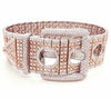 EXTRA LARGE 29.21CT WHITE & PINK DIAMOND 18KT WHITE & ROSE GOLD 3D BELT BRACELET