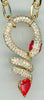 ESTATE 2.08CT DIAMOND & AAA RUBY 14K YELLOW GOLD HAPPY SNAKE LARIAT FUN NECKLACE