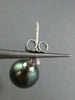 ESTATE .06CT DIAMOND 14KT WHITE GOLD AAA TAHITIAN PEARL 3 STONE HANGING EARRINGS