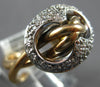 LARGE .44CT DIAMOND 14KT WHITE & ROSE GOLD CRISS CROSS OVAL LOVE KNOT FUN RING