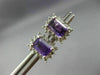 ESTATE 1CT DIAMOND & AAA AMETHYST 14K WHITE GOLD HALO EMERALD CUT STUD EARRINGS