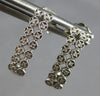ESTATE .09CT DIAMOND 14KT WHITE GOLD CLASSIC 2 ROW UMBRELLA FUN HANGING EARRINGS
